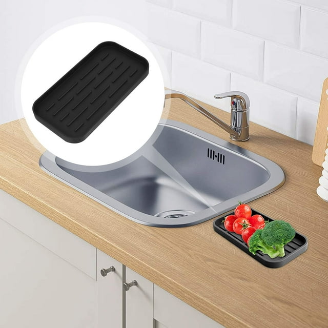 FUTUREORYY 1Pcs Silicone Drip Tray Black for Kitchen Accessories and Table Protection