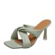 thumbnail image 2 of Sandalias de tacón alto para mujer, para ocio, vacaciones, cabeza cuadrada, plisadas, cruzadas Wmkox8yii ytu2591, 2 of 9