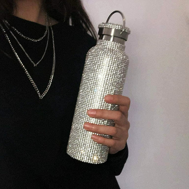 Rhinestone Thermos Cup, Stainless Steel Thermal Bottle, High-end Insulated  Thermos Coffee Cups, Diamond Bling Vacuum Flask Mug with Hanger Best Gift  for Men Women 