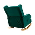 thumbnail image 6 of Accent Rocking Chair with Side Pocket, Tufted Upholstered Wingback Glider Rocker Chair for Nursery Living Room Bedroom, Hold up to 300lbs, Emerald, 6 of 7