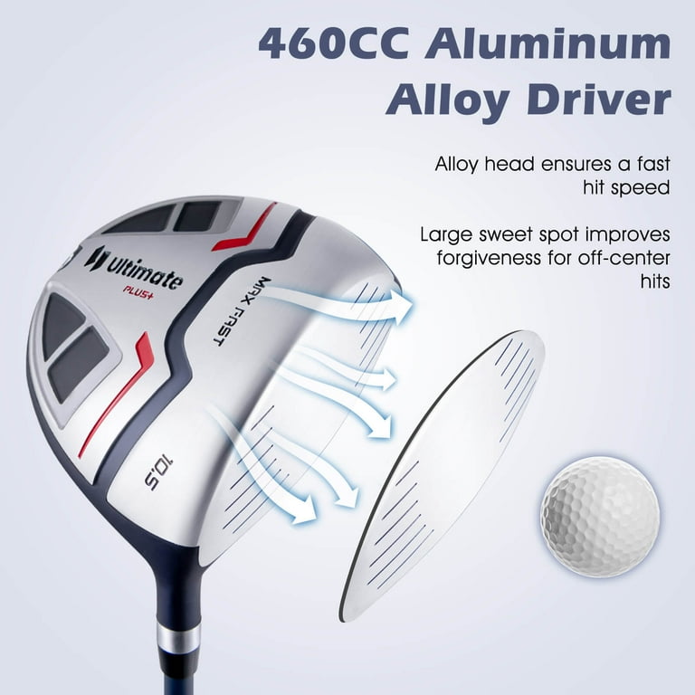 Ultimate Men's Golf Club Set with 460CC Driver, Rain Hood