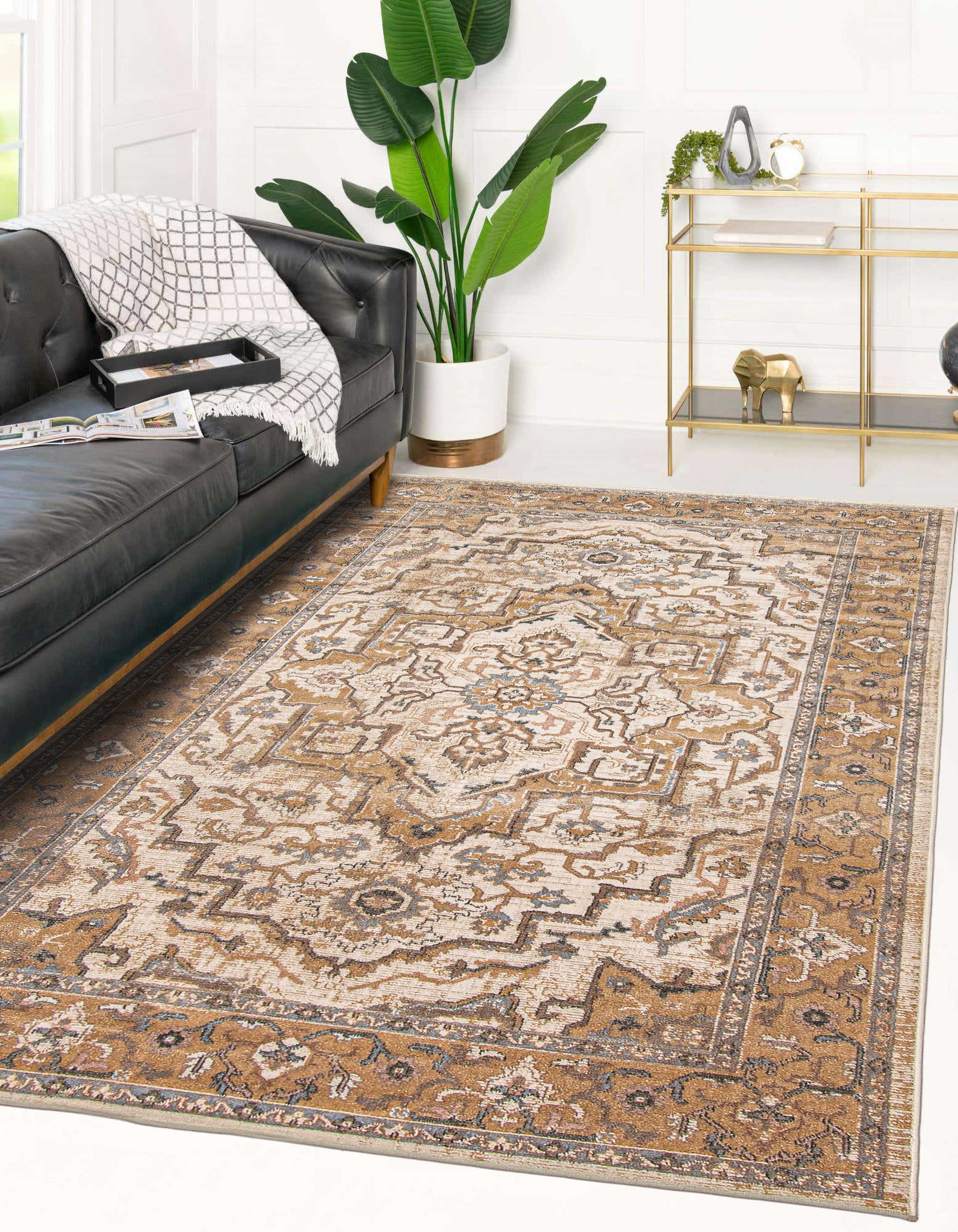 ECARPET Stassie Tapis Traditionnel pour Salon, Chambre, Salle A Manger, Entrée, Couloir et Plus Encore.