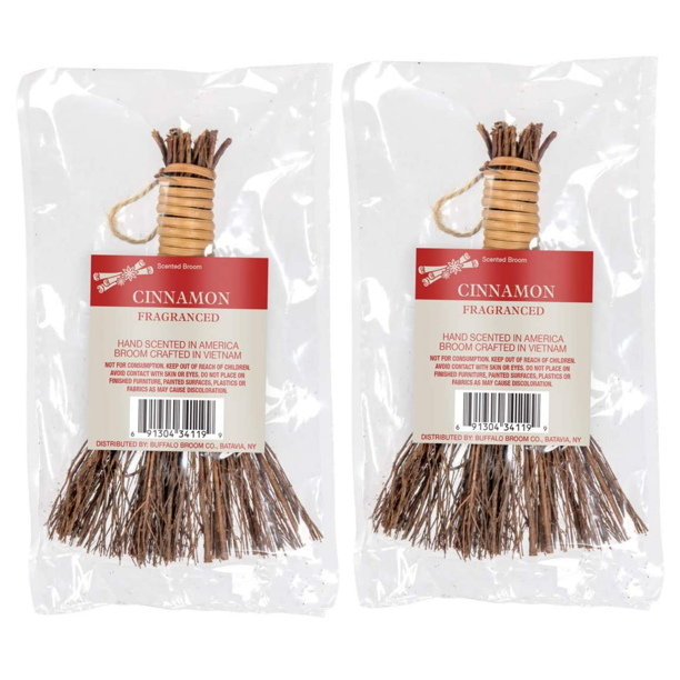 NS Cinnamon Scented Broom 3 inches Mini Hand Broom Decor for Fall