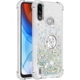 thumbnail image 3 of case for Motorola Moto E7 Power Case,Creativity Clear Quicksand Glitter Flowing Liquid Floating Soft TPU Case w/Stand Bling Diamond Sparkle Phone Cover for Motorola Moto E7 Power  Silver, 3 of 14