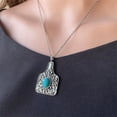 thumbnail image 4 of SIfdSeng [Turquoise Western Pattern Bull Tag Necklace] Unique Exaggerated Pendant, 4 of 5