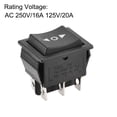 thumbnail image 3 of Interruptor de palanca Uxcell 6 pines 250V/16A 125V/20A para barco, coche, marino, plástico negro 1 pieza, 3 of 4
