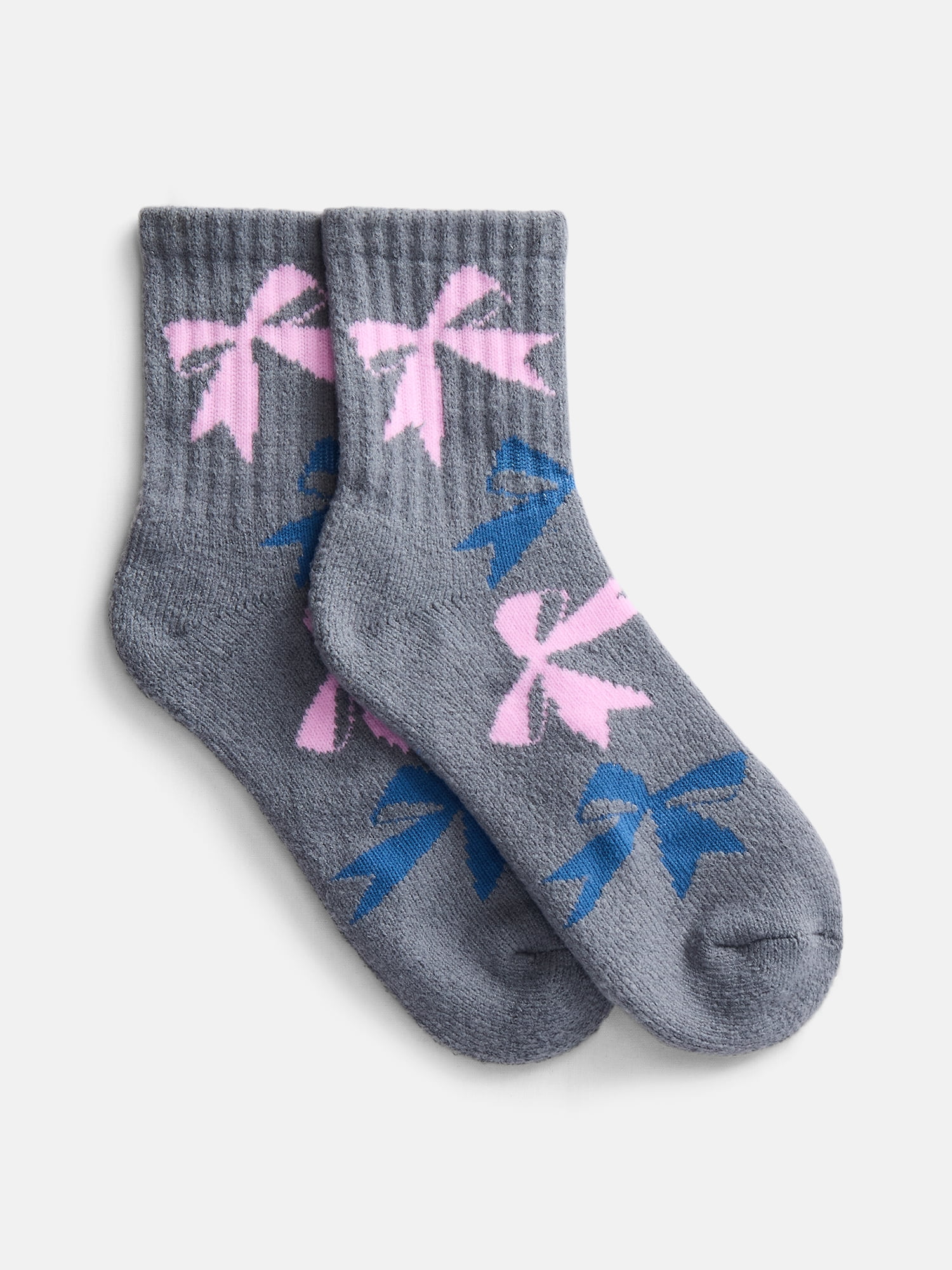 No Boundaries Women's Cozy Mid Crew Socks, 2 Pack, Shoe Sizes 4-10
