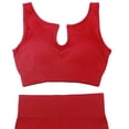 thumbnail image 2 of 2pcs Set Yoga Bra Shorts Nylon Women Crop Top Legging (L U Shape Wine Red) Ehuebsd Para Estrenar, 2 of 6