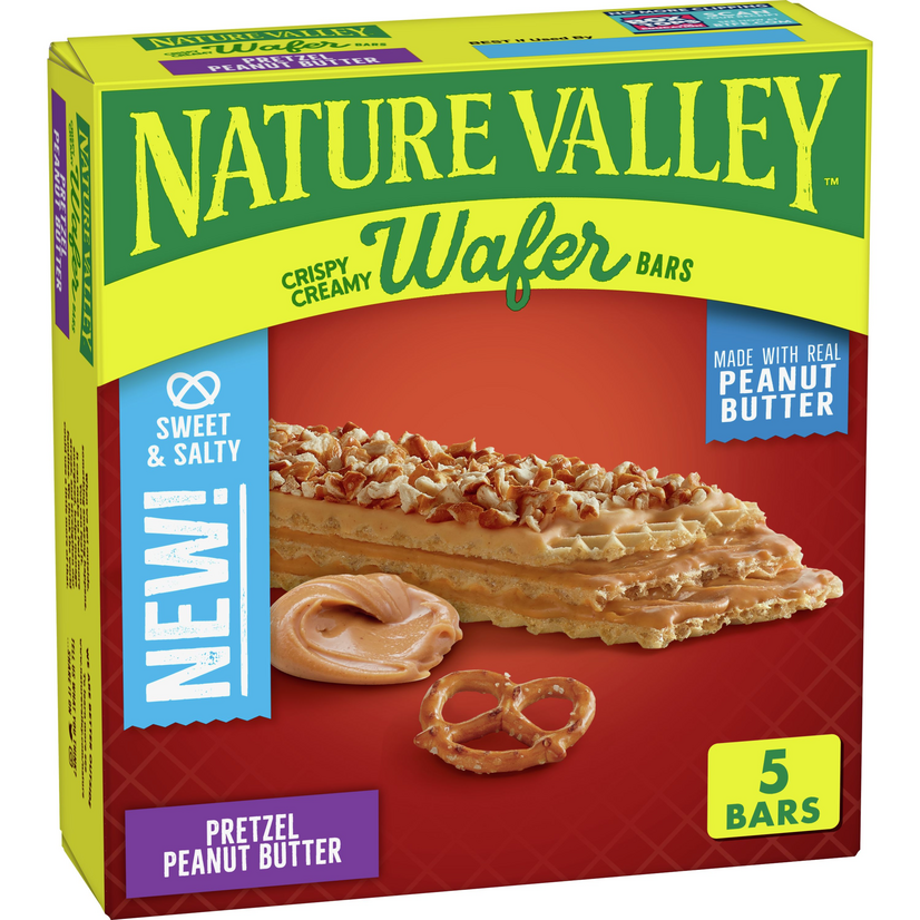 Nature Valley Wafer Bars, Pretzel Peanut Butter, 5 Bars