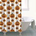 thumbnail image 4 of Spooky Halloween Shower Curtain with Pumpkin Black Cat Skeleton Skull Spider Cobweb,72x84 inch Shower Curtain, 4 of 6