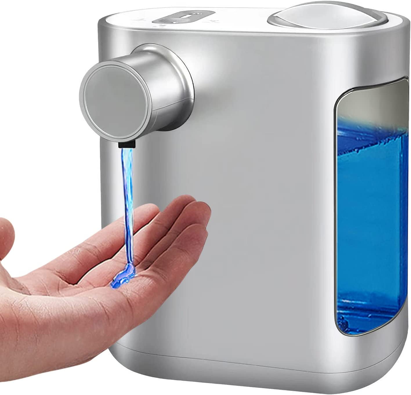 Non-Contact Liquid Automatic Soap Dispenser, 500ml, Rechargeable, 2000mA Built-in Battery with 3 Variable Dispense Volume Controls for Home Kitchen, Hotel, Office