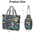 thumbnail image 3 of Tote Bag for Women - Cool Pet Background Dog Paw Shoulder Bag - Large Utility Work Duffle Bag with Zipper Handbag for Travel, Work, Sprots, 3 of 5