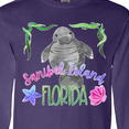 thumbnail image 4 of Inktastic Sanibel Island Florida Cute Swimming Manatee Long Sleeve T-Shirt, 4 of 5
