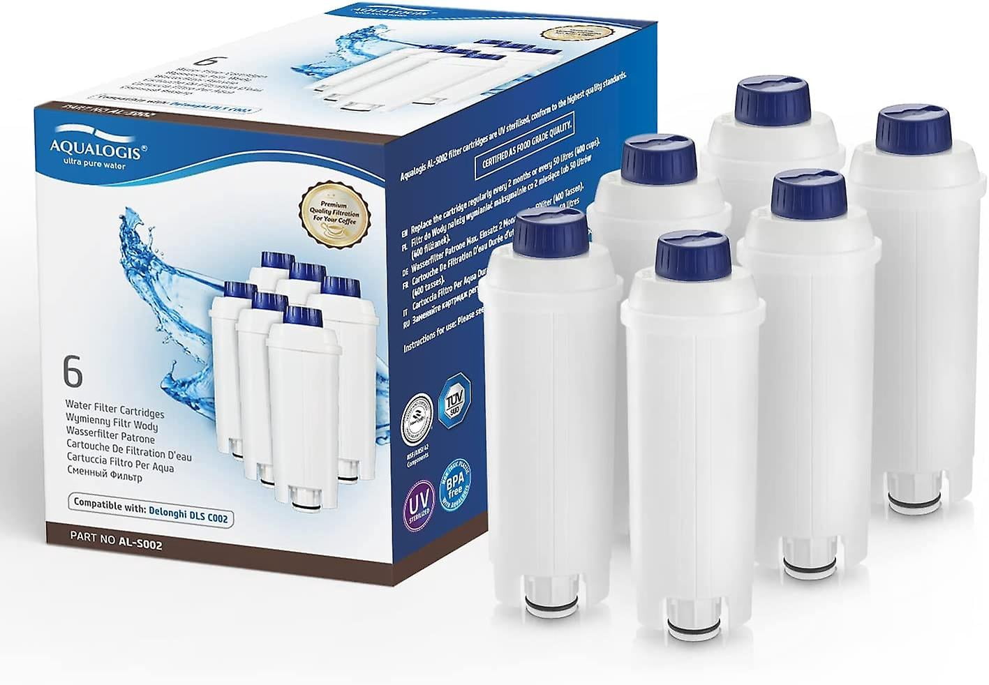 18er Pack DELONGHI Filtro acqua per kaffem aschinen adatto per ECAM, ESAM, ETAM, BCO, EC