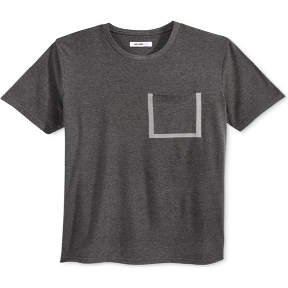 Camiseta gráfica para hombre William Rast Fluxx Pocket gris pequeña