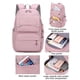 thumbnail image 4 of Mochila JiaYou para niñas adolescentes, casual, viajes escolares, 26 L, azul, 4 of 6