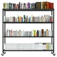 thumbnail image 5 of Ktaxon 4-Tier Heavy Duty Wire Shelf Rack with Wheels, 59"W x 24" D x 76" H 2600 LBS Storage Shelving Unit, Adjustable Black, 5 of 16