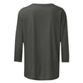 thumbnail image 5 of Ltctricy Women's 3/4 Sleeve Tops 2025 Trendy Dressy Casual Crew Neck Cutout Solid Color Pleated T Shirts Tunic Tee Blouses, 5 of 5