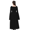 thumbnail image 3 of Women's Retro Medieval Dress Vintage Long Sleeve Renaissance Dress Plus Size Gothic Costumes Maxi Long Dress, 3 of 6