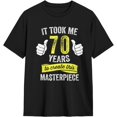 thumbnail image 2 of Camisetas de algodón para hombre, divertidas, de broma de 70 años, para 70 cumpleaños, informales, básicas, de cuello redondo y manga corta., 2 of 6