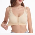 thumbnail image 6 of Women Bras 4PC Front Closure Compression Bras For High Sports Everyday Wireless Bra Beige M, 6 of 8
