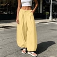thumbnail image 2 of HappyYEE Women’s Baggy Balloon Pants Elastic Waist Wide Leg Joggers with Pockets Loose Fits Cuffed Ankle Lightweight Travel Trousers S, 2 of 7