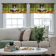 thumbnail image 3 of LALILO Kitchen Curtain Valance Little Funny Rabbit Rod Pocket Window Curtain 52"x 18" Set of 2, 3 of 6