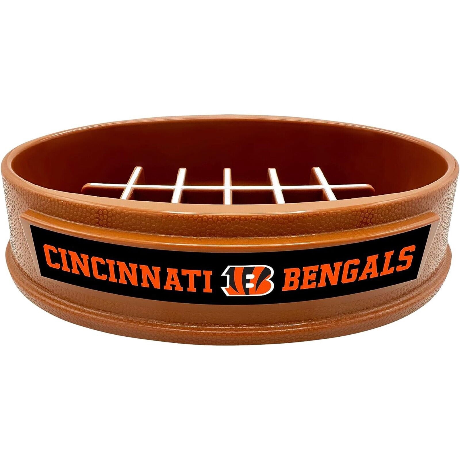 Pets First NFL Cincinnati Bengals Super-Bowl Slow Feeder Bowl for Dogs and Cats, Football Design for Healthy Digestion, Non-Slip, for Large & Small Pet