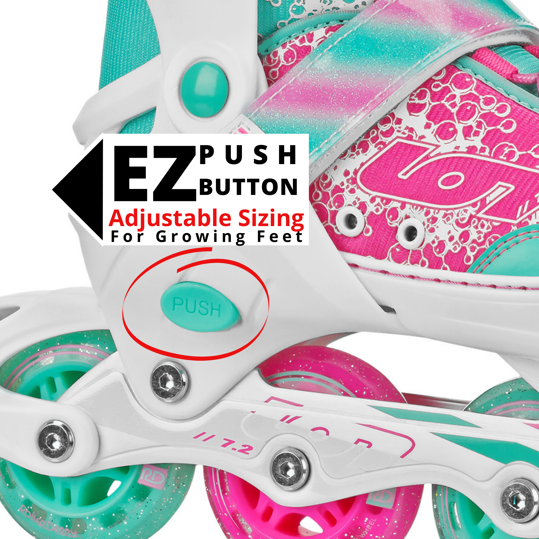 Roller Derby ION 7.2 Girl's Adjustable Inline Skate - image 4 of 9