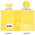 thumbnail image 4 of ViVin Heavy Duty Plastic Pocket Folders with Prongs, 2 Pockets Folder with Clear Front Pocket and Stay-Put Tabs, 6 Pack, Hold US Letter Size Paper, for School and Office - Assorted Colors, 4 of 7