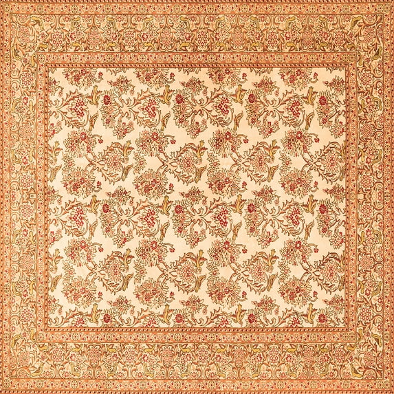Ahgly Company Indoor Square Persian Orange Traditional Area Rugs, 5' Square