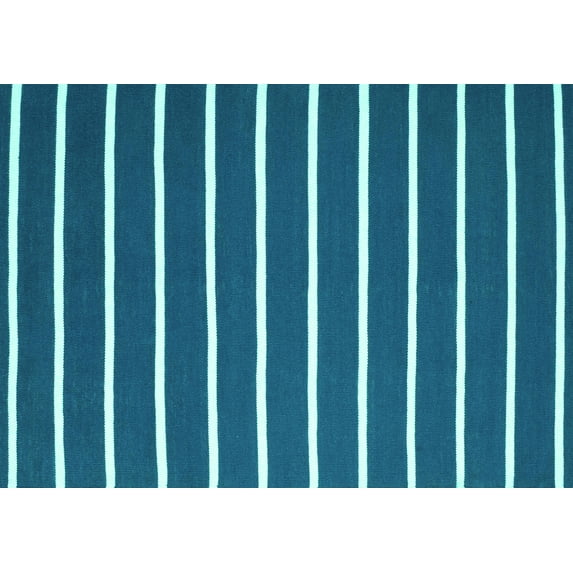 Ahgly Company Machine Washable Indoor Rectangle Abstract Turquoise Blue Contemporary Area Rugs, 7' x 10'