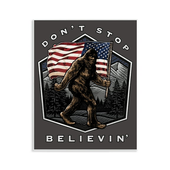 Stupell Industries Don't Stop Believing Novelty Painting Unframed Art Print Wall Art, 11 x 14