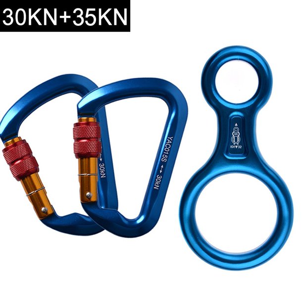 iClover 30KN Screwgate Locking Climbing Carabiners 2 Pack & 35KN Figure