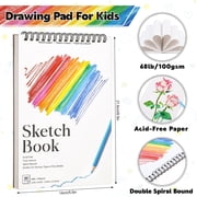 Hapric Spiral Bound Sketchbooks, 5.5 x 8.5 Inch, 6 Pack