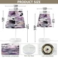 thumbnail image 2 of Table Lamp Adjustable 3 Color & 10 Brightness Levels Desk Lamp Linen Shade USB Powered for Bedrooms and Bedside Tables Light Purple and Black Floral Medium, 2 of 7