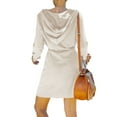 thumbnail image 2 of Femmes à Capuche à Fermeture Éclair Robe à Manches Longues Taille Cordon de Mode Hoodie de Couleur Unie Robes de Pull, 2 of 7