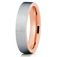 thumbnail image 2 of His and Hers - 5mm & 8mm - Tungsten Wedding Band - Rose Gold Ring - Tungsten Wedding Ring - Brush, 2 of 7