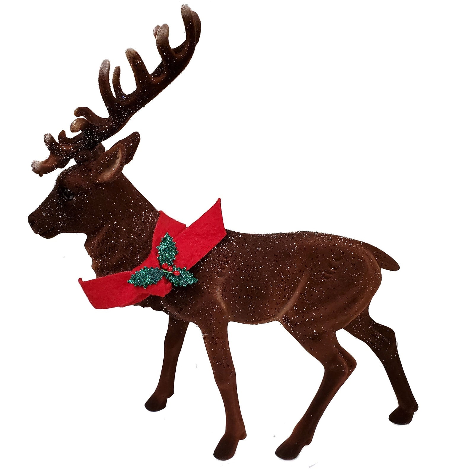 Ino Schaller Flocked Reindeer German Christmas Tree Ornament Animal Deer 