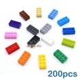 thumbnail image 2 of 200pcs 2x4 Dot DIY Building Blocks Thick Figures Bricks Educational Creative Size Compatible With 3001 Plastic Toys for Children White 200pcs, 2 of 6