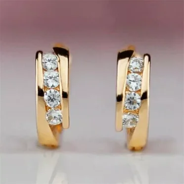 2Ct Round Cut Lab Created Diamond Women's Hoop Earrings In 14k Yellow Gold Plated