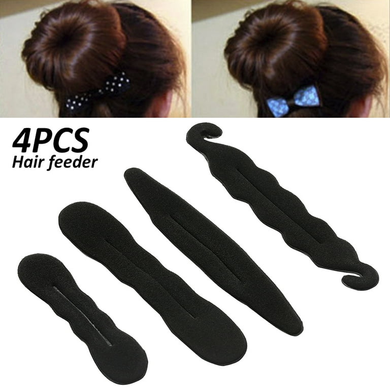 ODOMY 4PCS Hair Tool Styling Accessories Hair Magic Sponge Clip Foam Bun  Curler Twist Magic Sponge Clip Donut Bun Hair Styler 