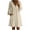 *Beige, variant on Women's Cotton Linen Deep V-Neck Tunic Dress , Summer Empire Waist Dress For Women , Ladies' 3/4 Bell Sleeve Babydoll Dress with Pockets,Black,S-2XL