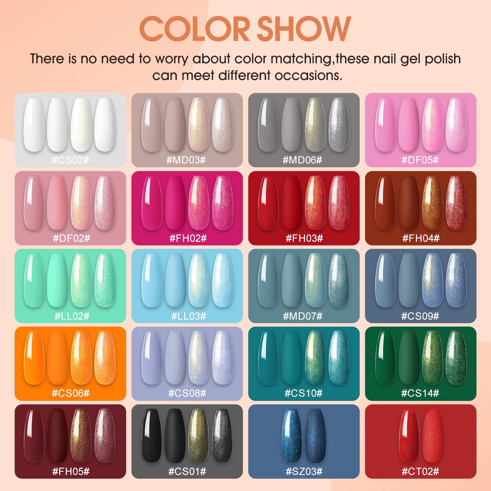 Gel Nail Kit with U V Lamp for Beginners Complete Set 20pcs Gel Polish 5pcs Top Base Coat Professional Nail Light Glitter Decorations Gel Manicure Starter Kit Gifts for Women