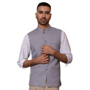 Maple Clothing Nehru Jacket Men's Traditional Sleeveless India Modi Waistcoat Vest Guest Outfit (Grey, S)