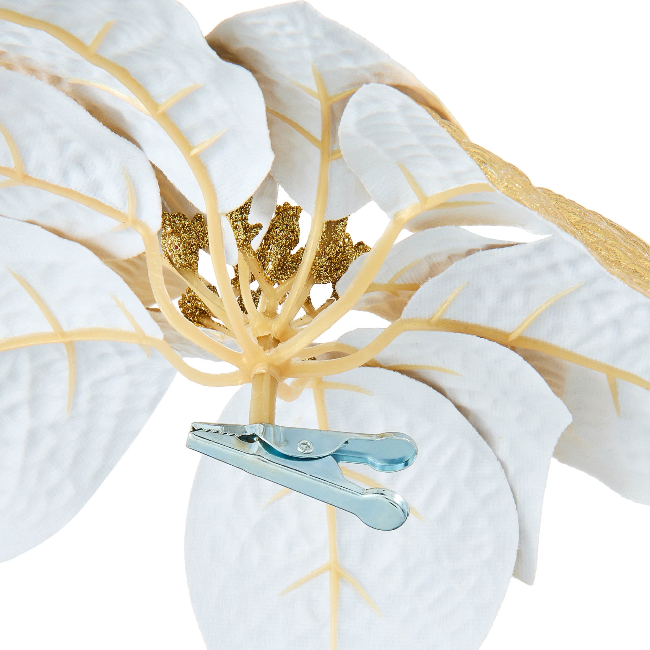 Gold Poinsettia Christmas Clip Ornament, 11", by Holiday Time