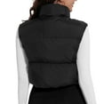 thumbnail image 3 of Women’s Crop Puffer Vest Stand Collar Sleeveless Zip Up Vest Lightweight Padded Gilet, 3 of 8
