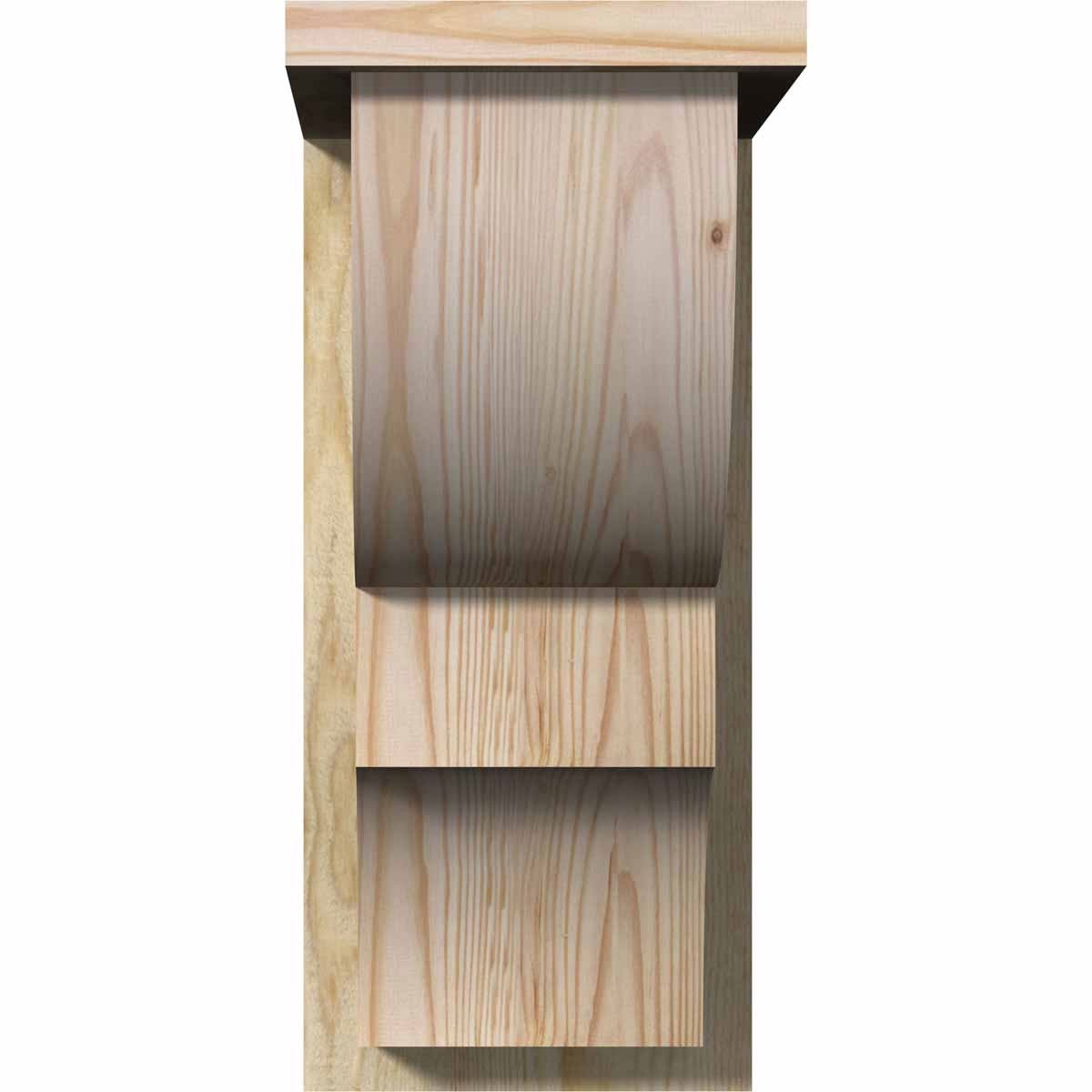 8"W x 14"D x 18"H Ridgewood Rough Sawn Corbel w/Backplate, Douglas Fir