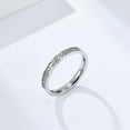 thumbnail image 3 of 3mm Thin Stackable Ring 14K Yellow Gold Pave CZ Cross Wedding Band for Women Men, 3 of 8