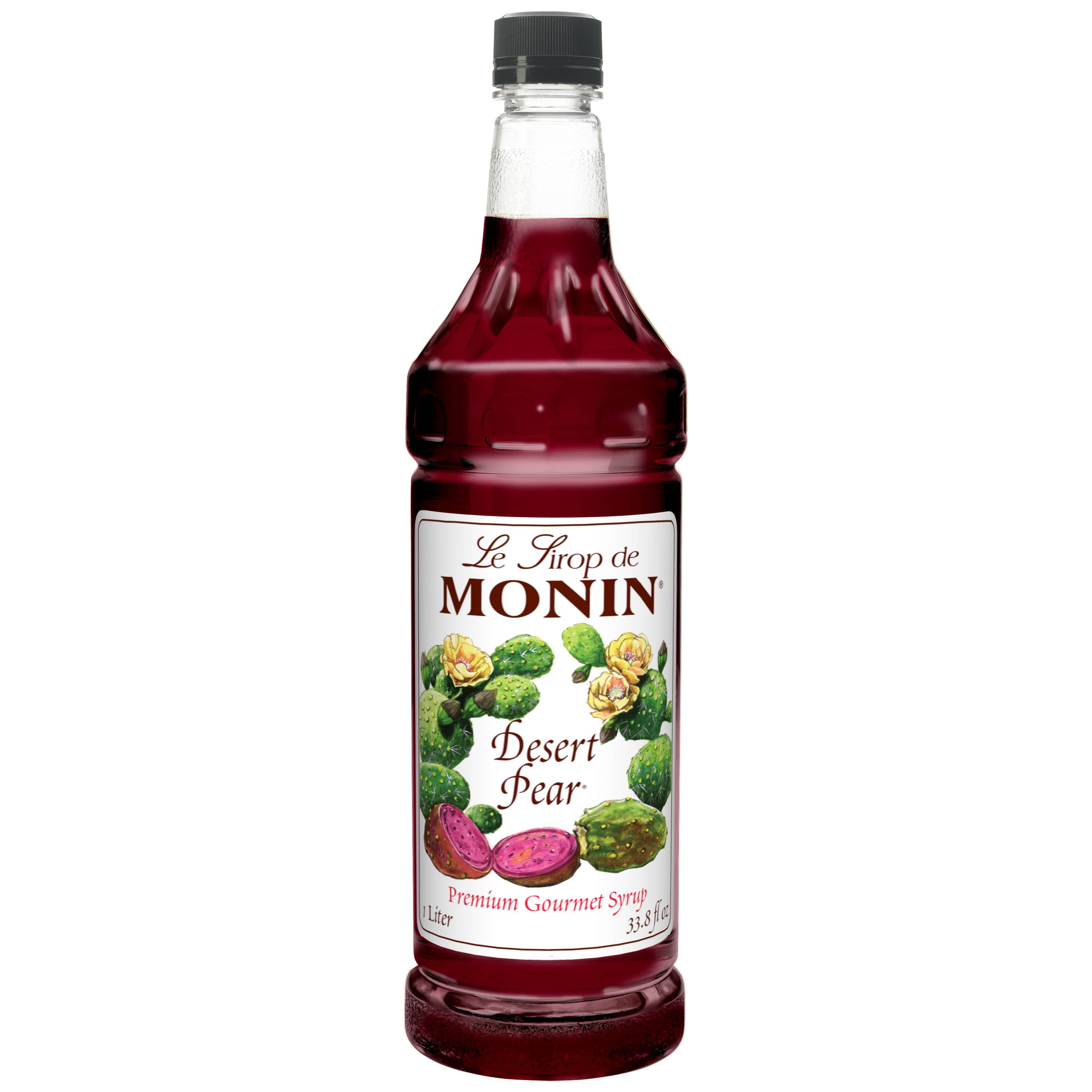 Monin Flavored Syrup, Desert Pear, 33.8Ounce Plastic Bottles (Pack of